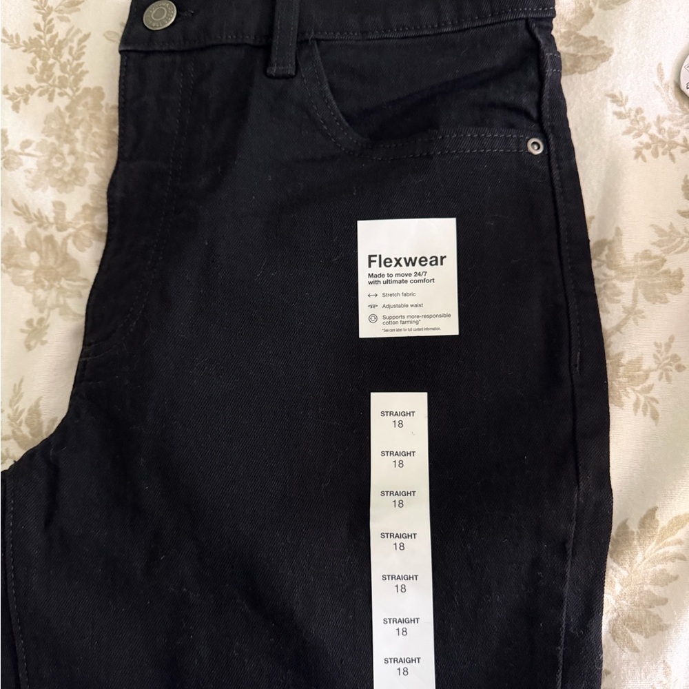 Flexwear Black Straight Jeans - Boys Youth Size 18